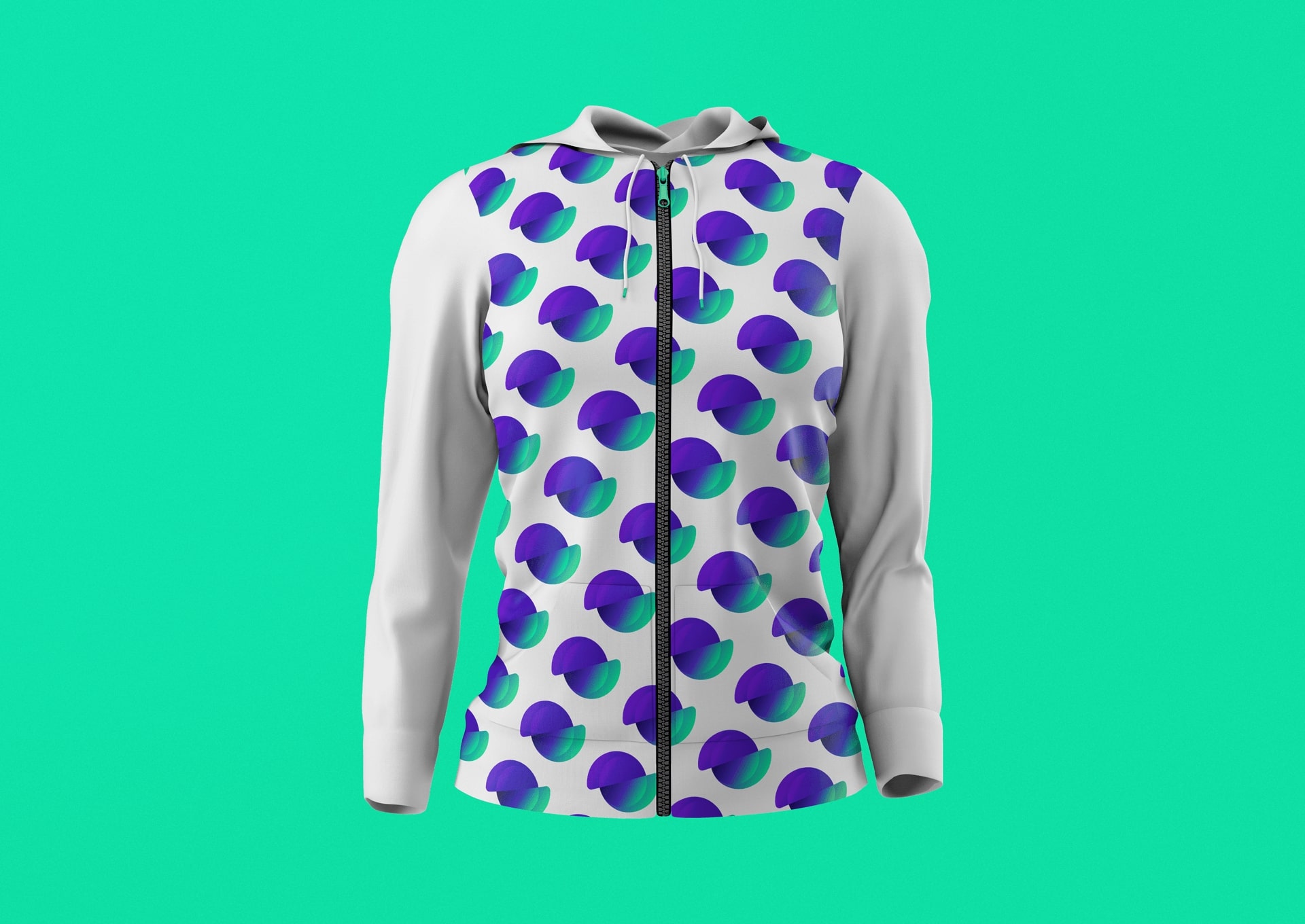 Divi Engine Logo Zipper Hoodie displayed on a mannequin