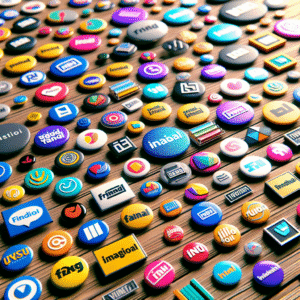 Customizable buttons with brand logos