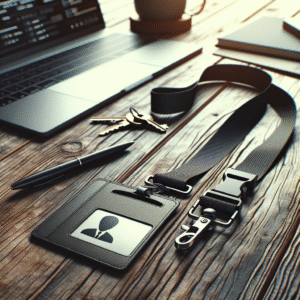 Durable and stylish lanyard with secure clip for badges and keys