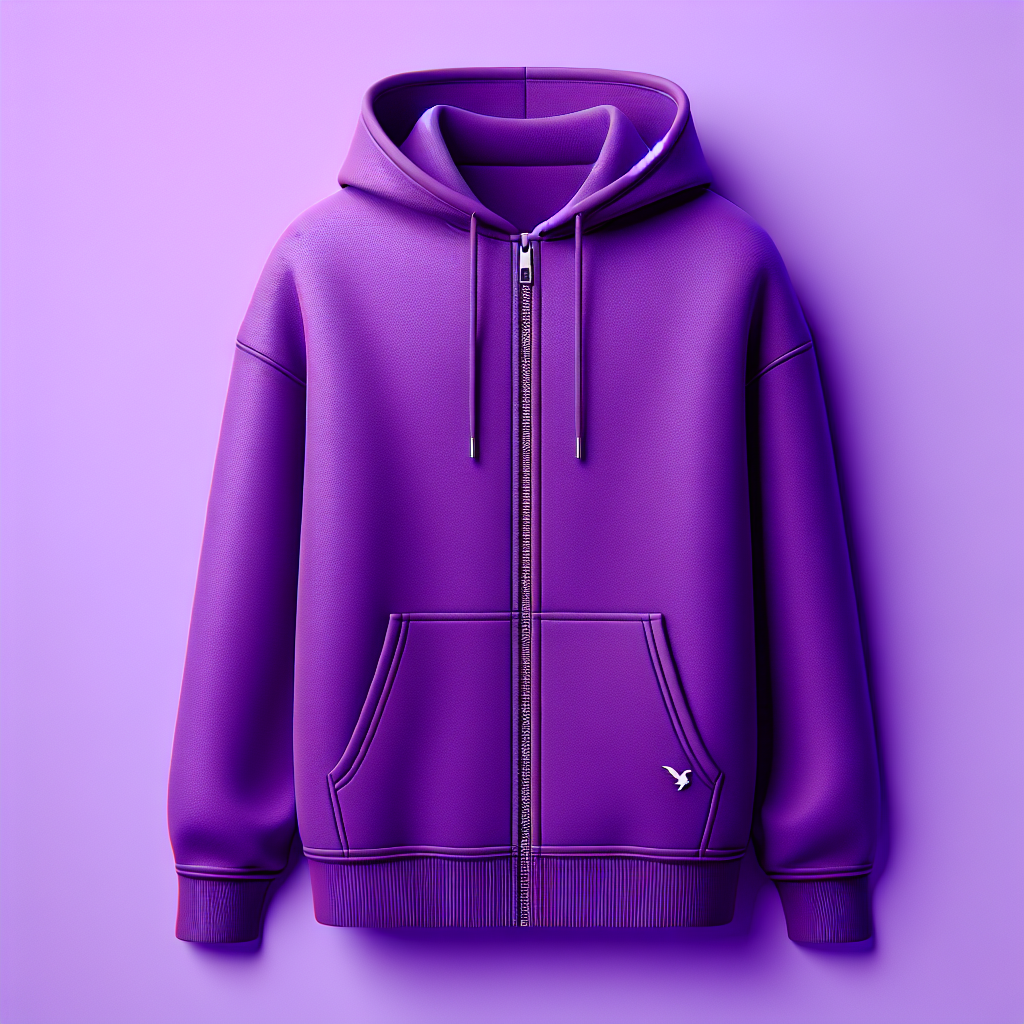 Purple hoodie with Divi Engine text and front zipper