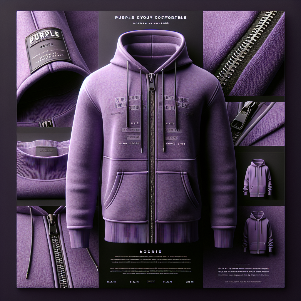 Purple Divi Engine Text Zipper Hoodie