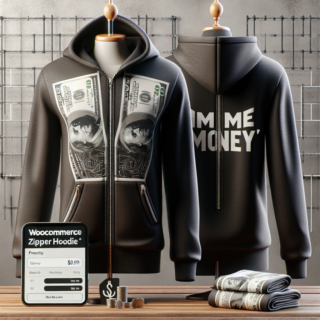 Gimme the Money Zipper Hoodie with bold print and full-length zipper