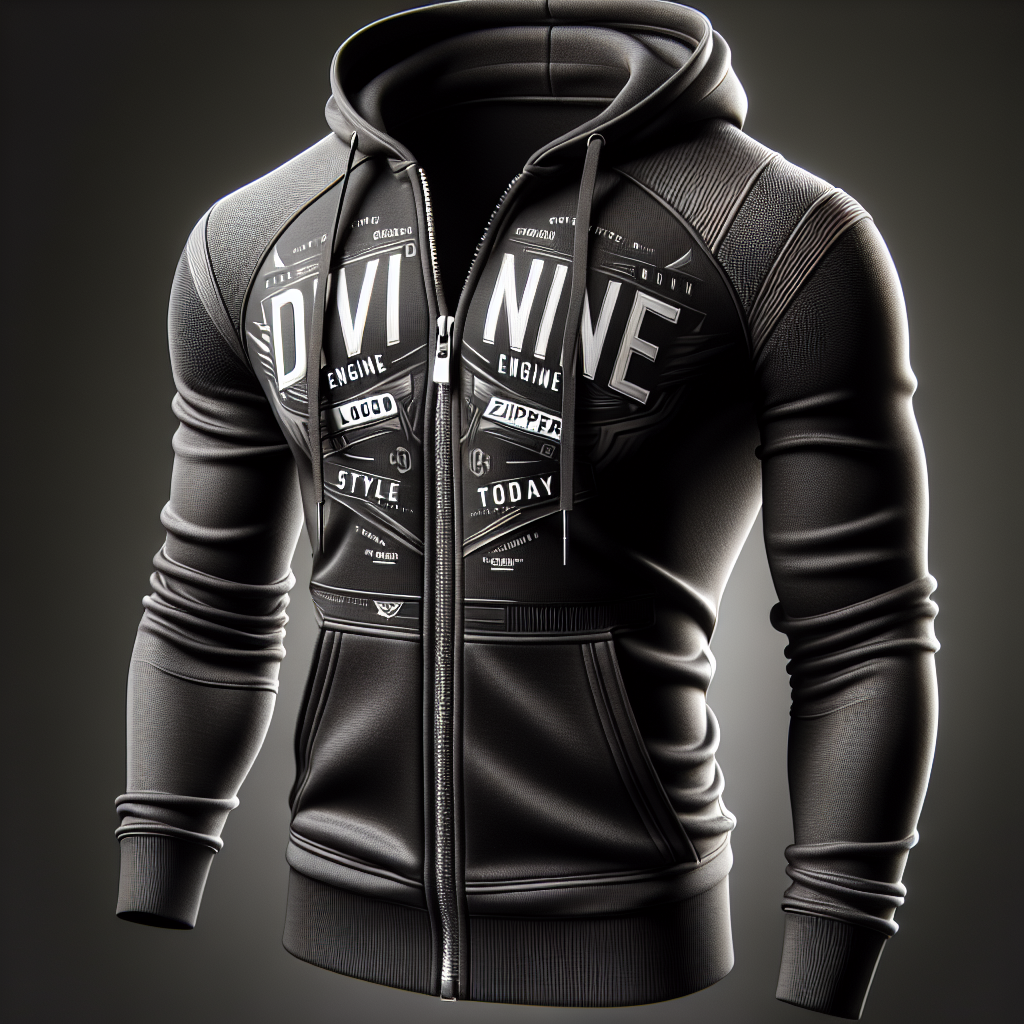 Divi Engine Logo Zipper Hoodie displayed on a mannequin